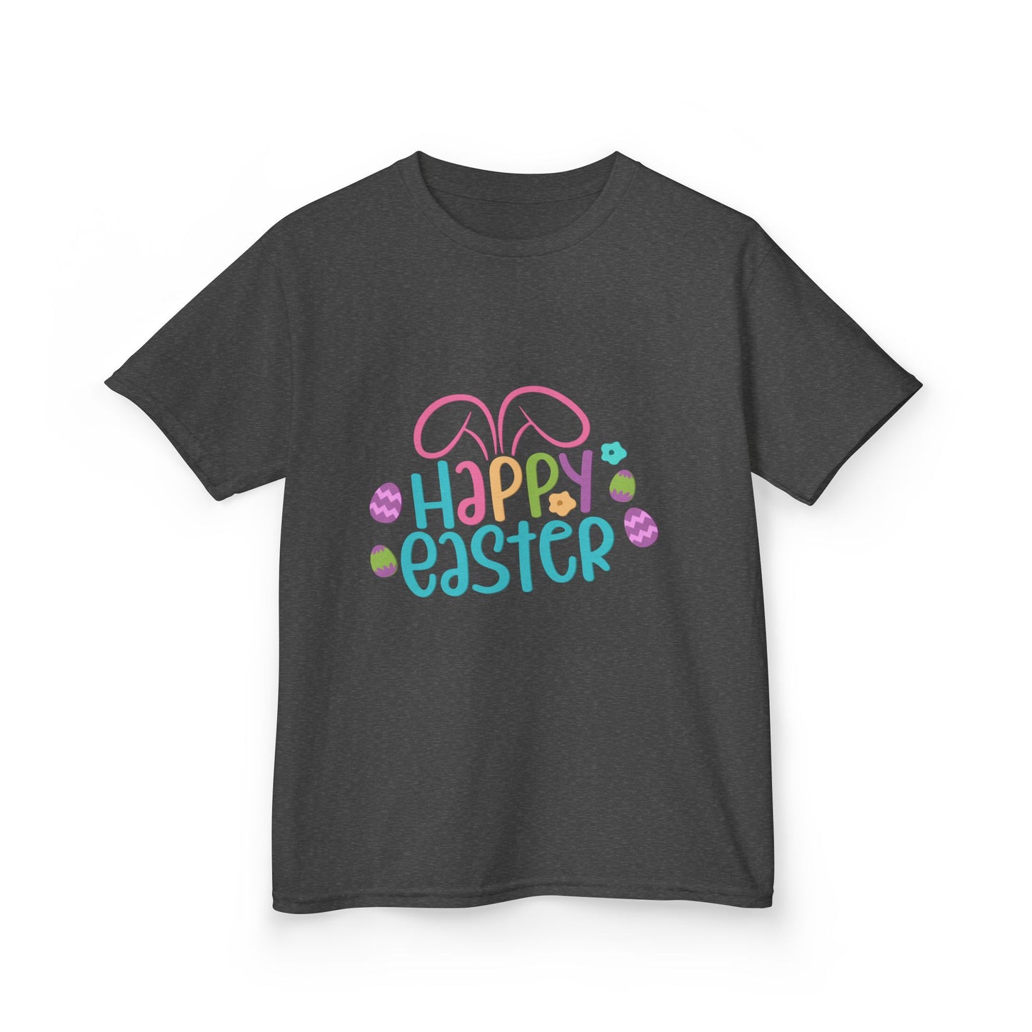 Happy Easter Kids Tee — Bunny Ears & Easter Eggs Holiday Shirt