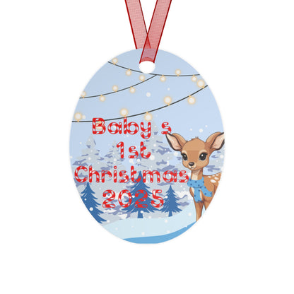 2025 First Christmas Metal Ornament for Baby