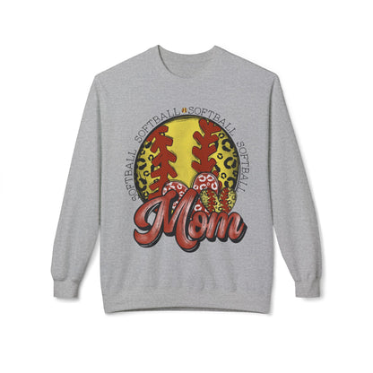 Softball Mom Crewneck Sweatshirt – Leopard Stitch Ball Graphic