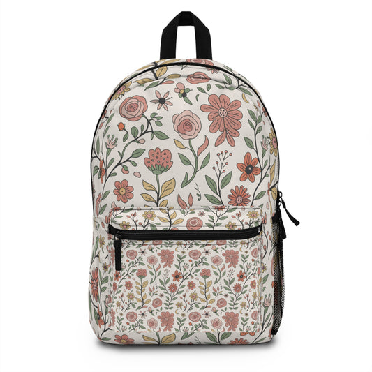 Floral Print Backpack, Cute Backpack for School, Trendy Daypack, Floral Rucksack, Stylish Floral Bag, Perfect Gift for Her, Summer Backpack