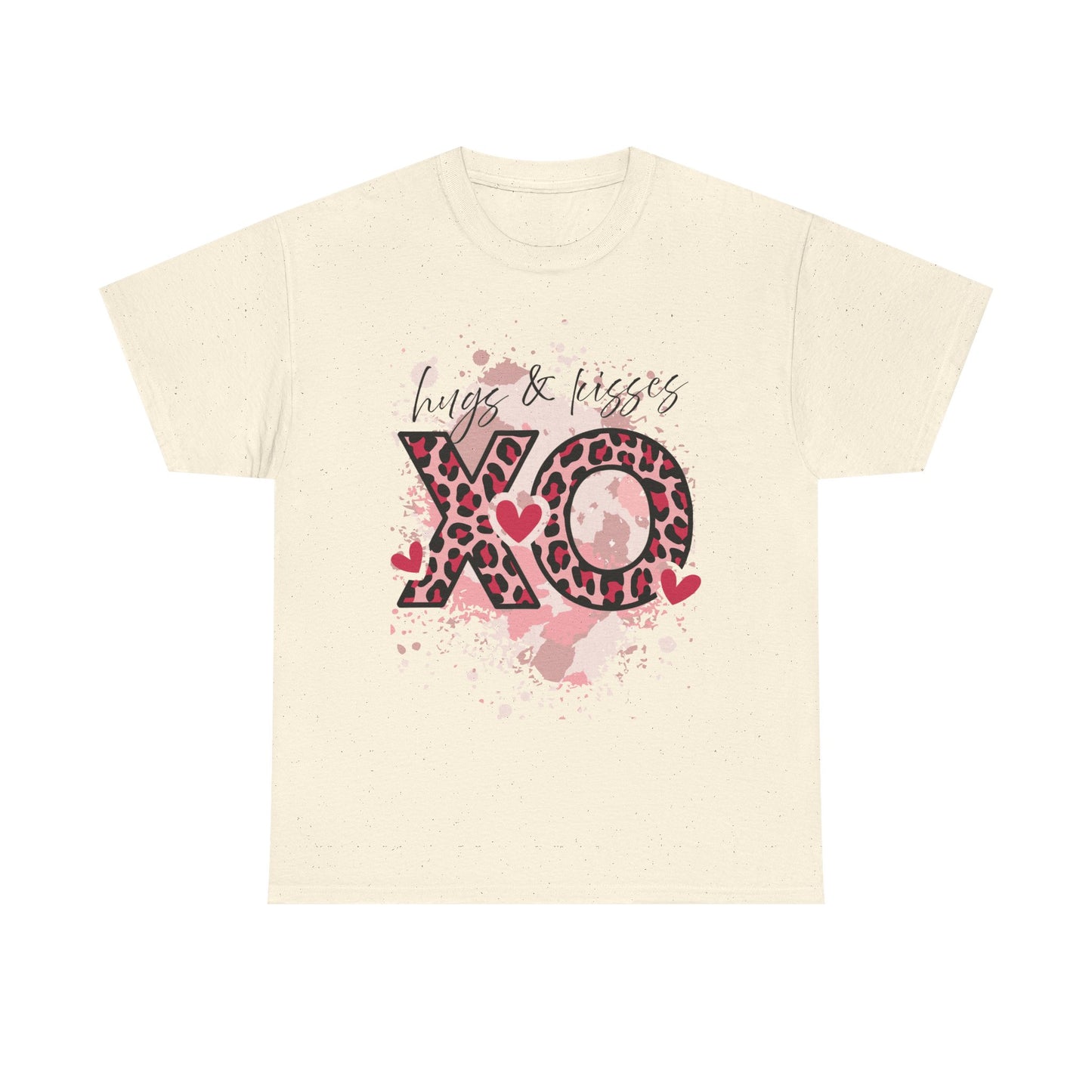 XO Hugs & Kisses Leopard Print Tee — Valentine's Day Graphic Shirt