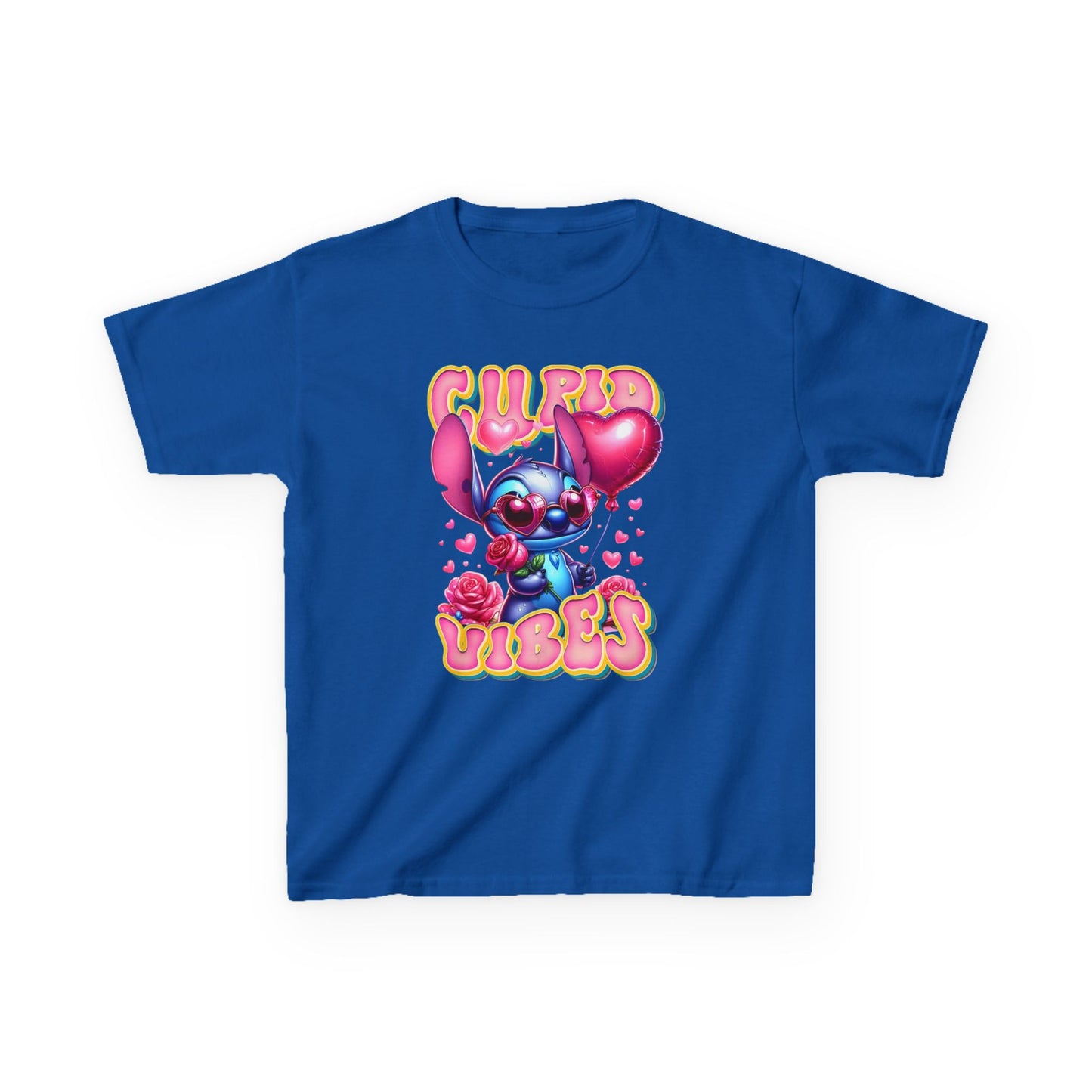 Kids Tee — 'Cupid Vibes' Cute Cartoon Cupid Character Valentine Shirt