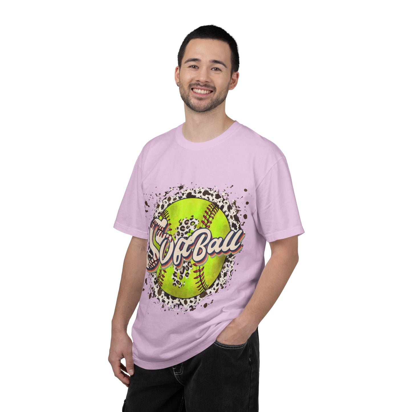 Softball Vintage Graphic T-Shirt — Neon Softball Logo Tee