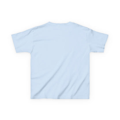 Valentine Blue Monster Kids Tee — Cute Fluffy Monster with Roses & Heart Paint