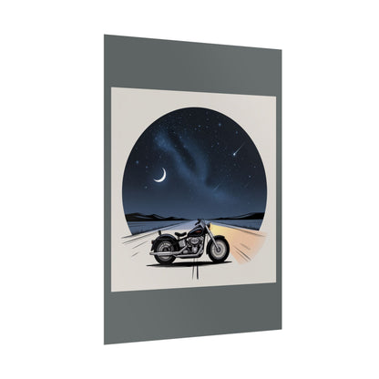 Motorcycle Night Sky Rolled Posters