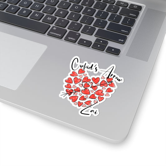 Sketched Cupid’s Arrow Heart Sticker — Valentine Kiss-Cut Sticker Pack