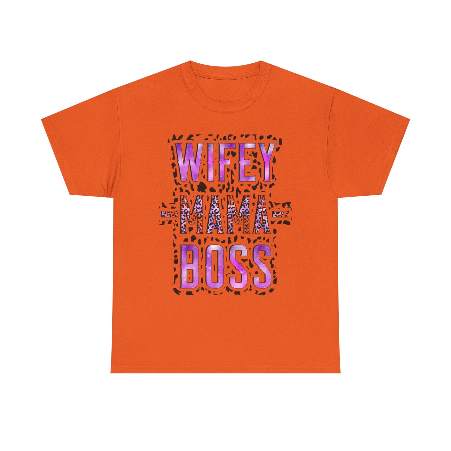 Wifey Mama Boss T-Shirt — Purple Leopard Graphic Tee for Moms