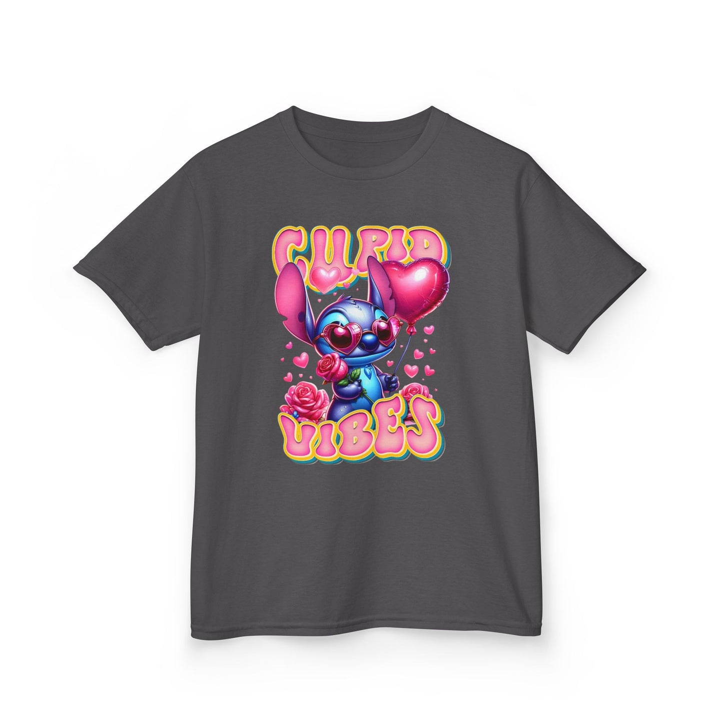 Kids Tee — 'Cupid Vibes' Cute Cartoon Cupid Character Valentine Shirt
