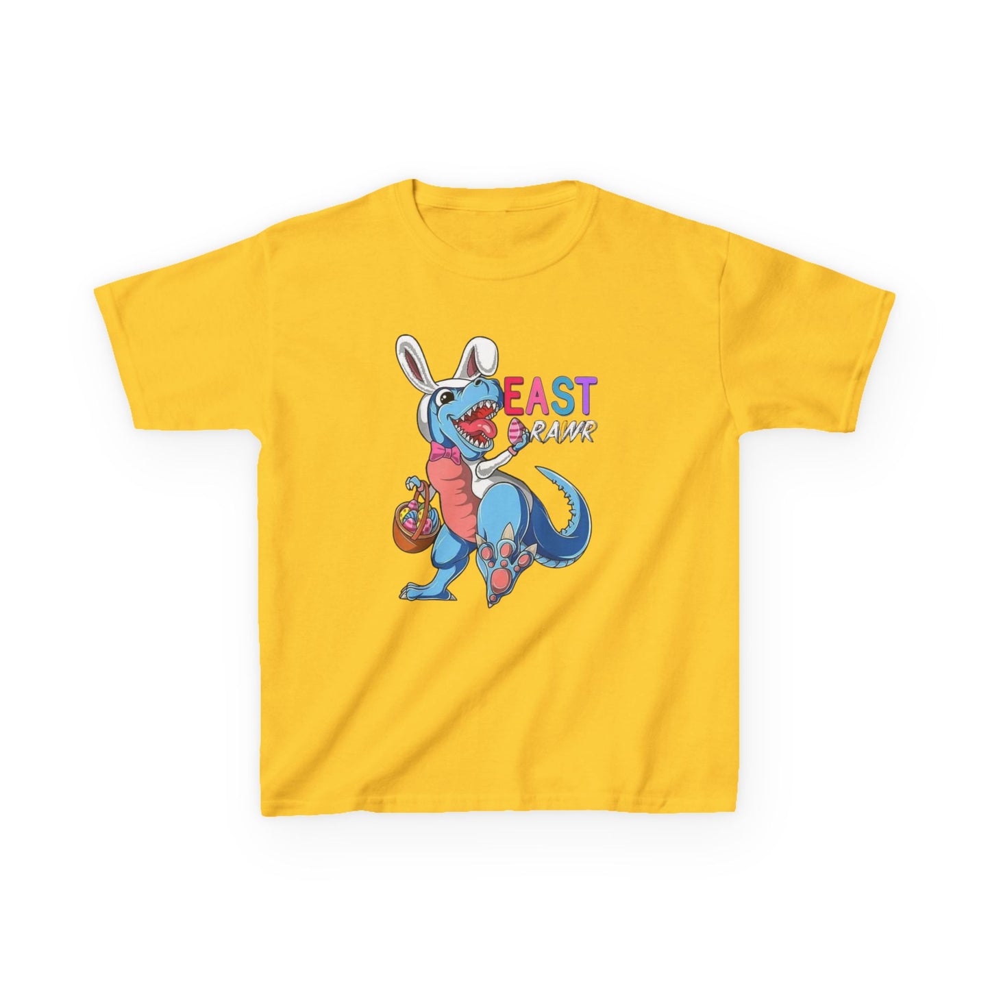 Kids 'Beast of Easter' Dino Bunny T‑Shirt — Cute Easter Dino with Basket