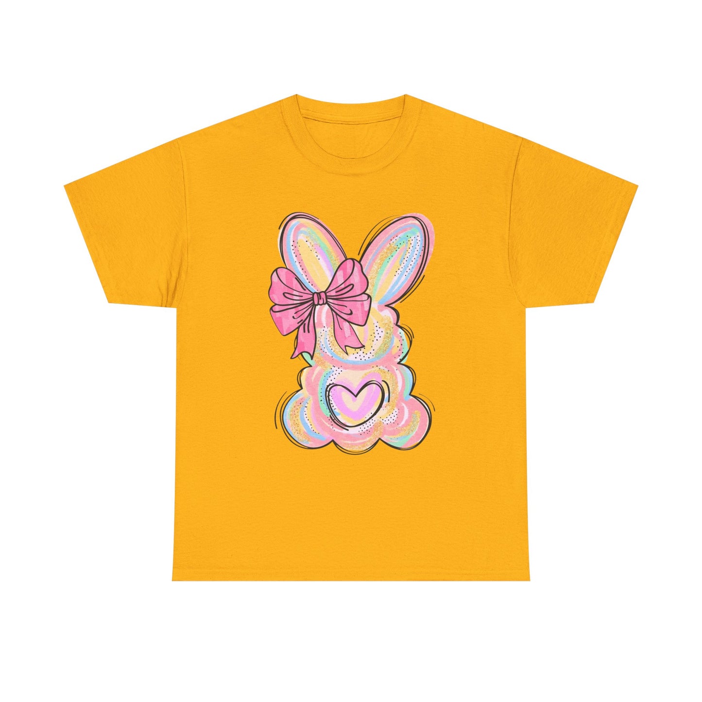 Pastel Bunny Heart T‑Shirt — Cute Easter Bunny Tee with Bow