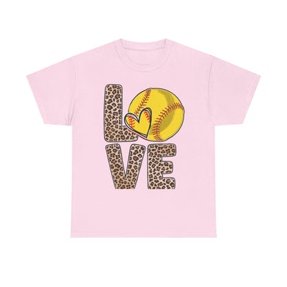 Softball Love Leopard Print T-Shirt