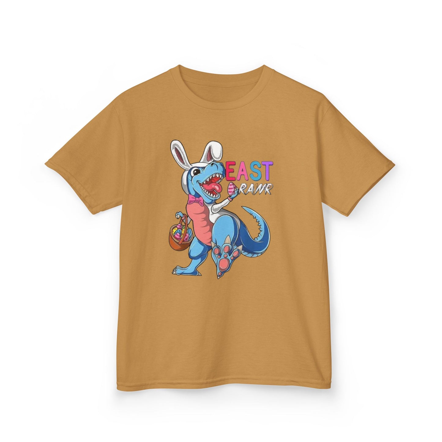 Kids 'Beast of Easter' Dino Bunny T‑Shirt — Cute Easter Dino with Basket