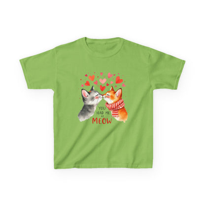 Kids Tee — Cute Cats 'You Had Me at Meow' Valentine Shirt