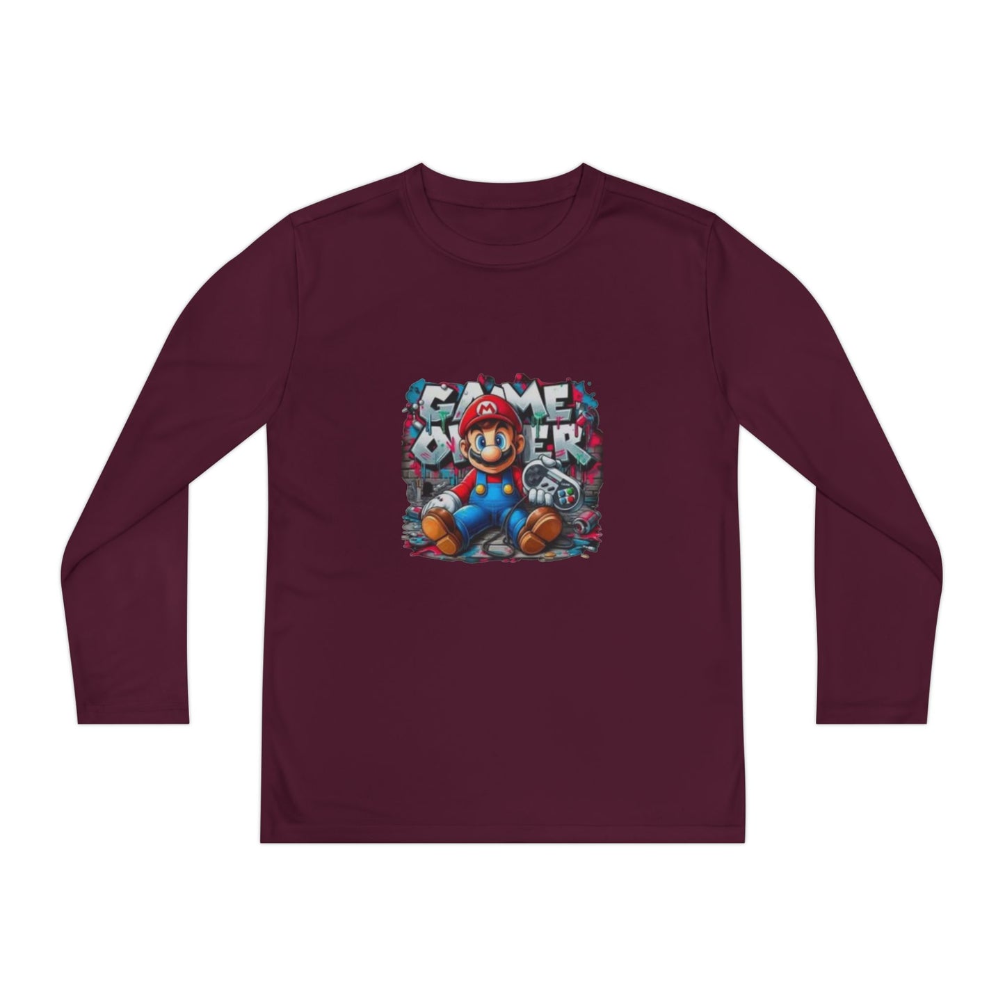 "Game Over" Graphic Youth Long Sleeve Gamer Character Tee