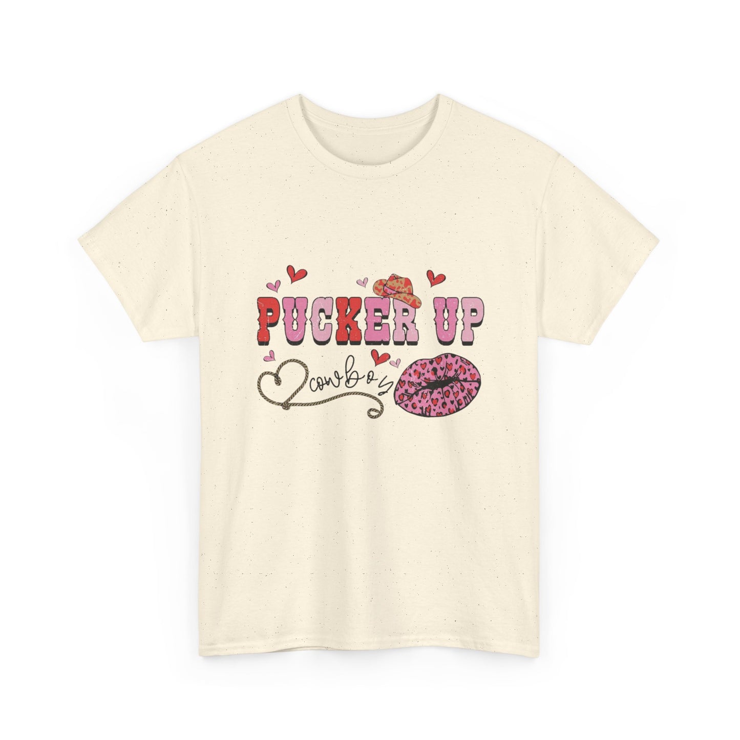 Pucker Up Kiss Graphic Tee – Cute Valentine’s Day Leopard Lip Design