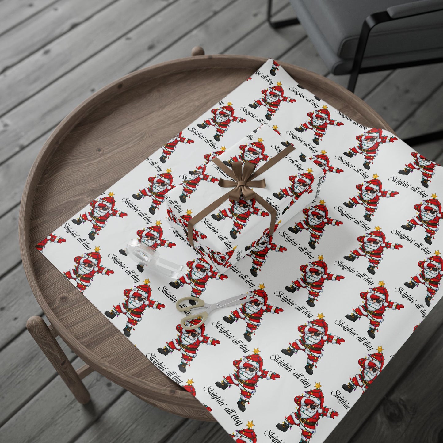 Sleighin' Santa- Wrapping Paper – Festive Holiday Gift Wrap