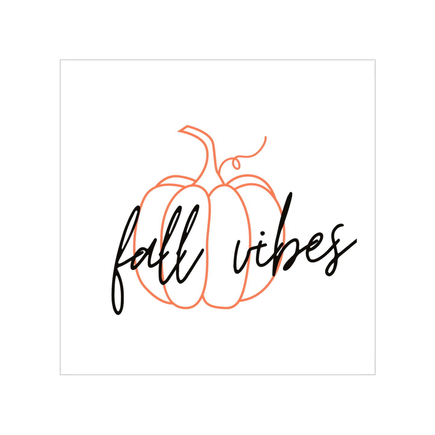 Fall Vibes Pumpkin Sticker for Outdoor Use, Halloween Decor, Laptop Decal, Thanksgiving Party Favor, Seasonal Car Decoration