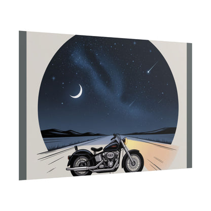 Motorcycle Night Sky Rolled Posters