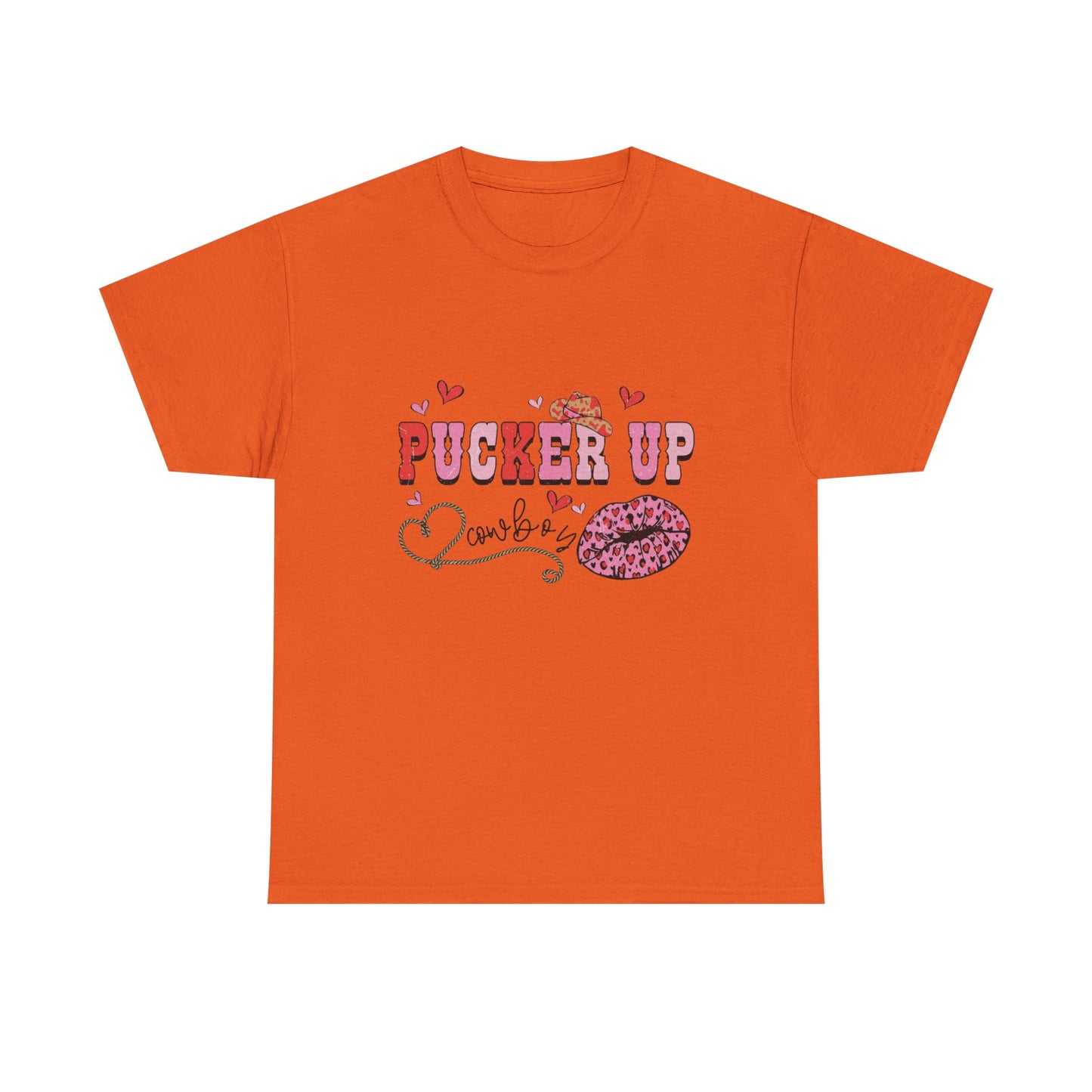 Pucker Up Kiss Graphic Tee – Cute Valentine’s Day Leopard Lip Design