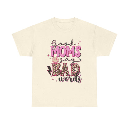 T-Shirt — "Good Moms Say Bad Words" Pink Leopard Graphic Mother's Day Tee