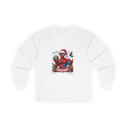 Christmas and Coffee with Spidey- Unisex Ultra Cotton Long Sleeve Tee