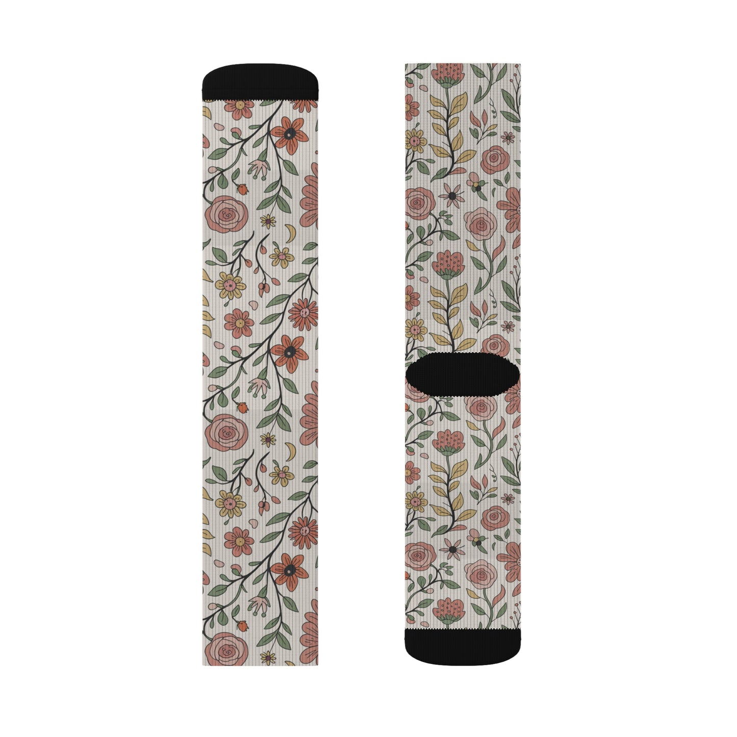 Floral Sublimation Socks | Cozy