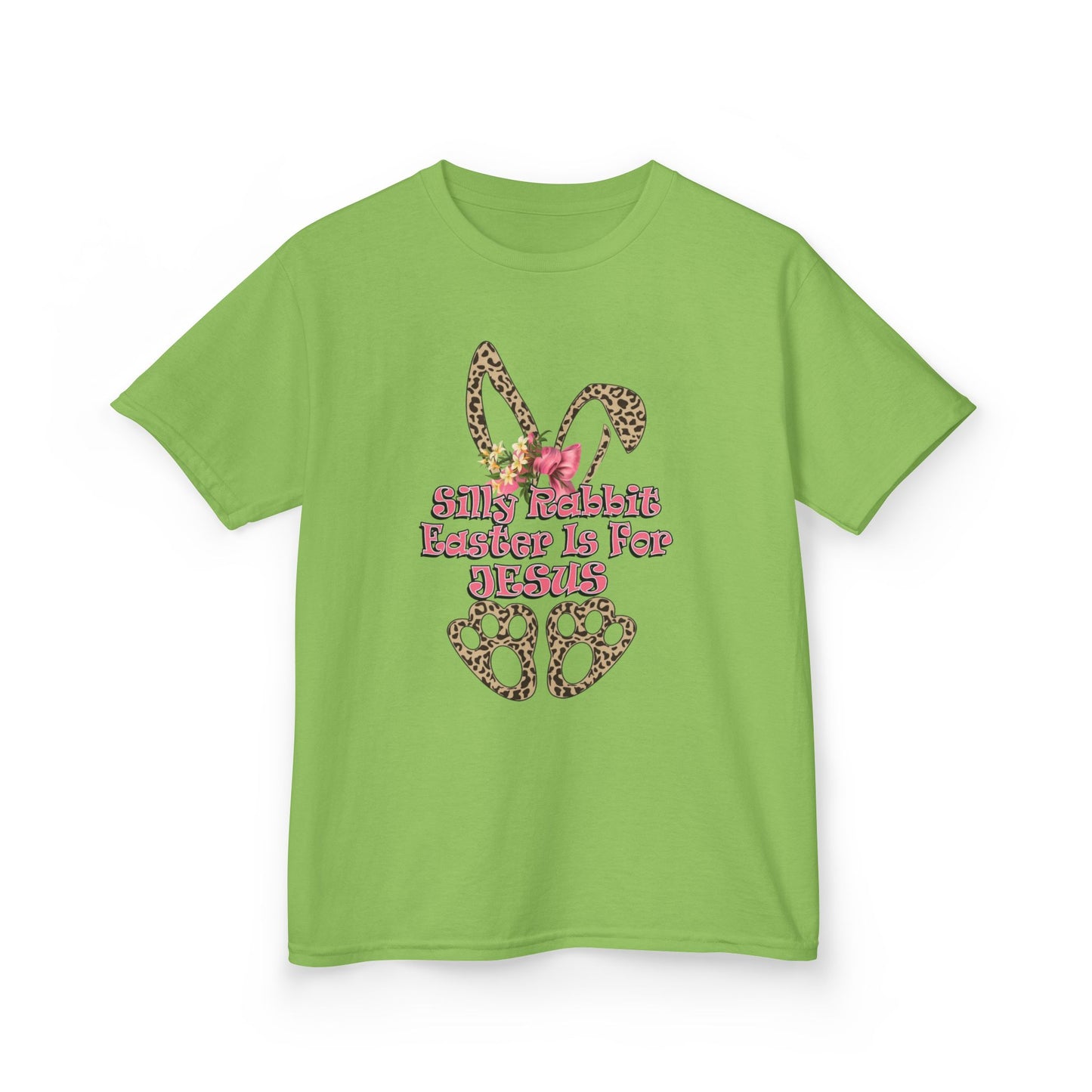 Kids Tee — Leopard Bunny Ears & 'This Little Bunny Is For Jesus' Easter Shirt