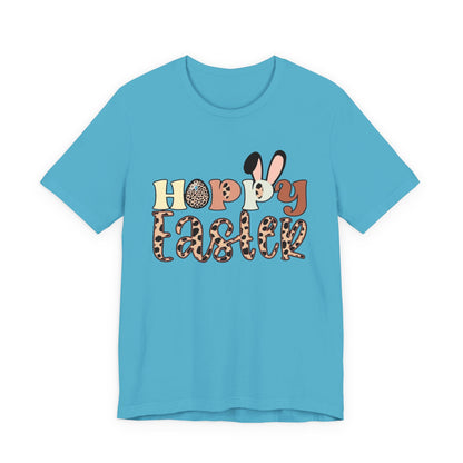 Happy Easter Leopard Print Tee — Cute Bunny Egg Holiday T-Shirt