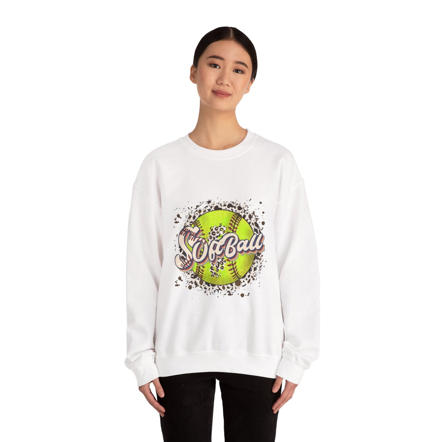Softball Graphic Crewneck Sweatshirt – Neon Softball Design