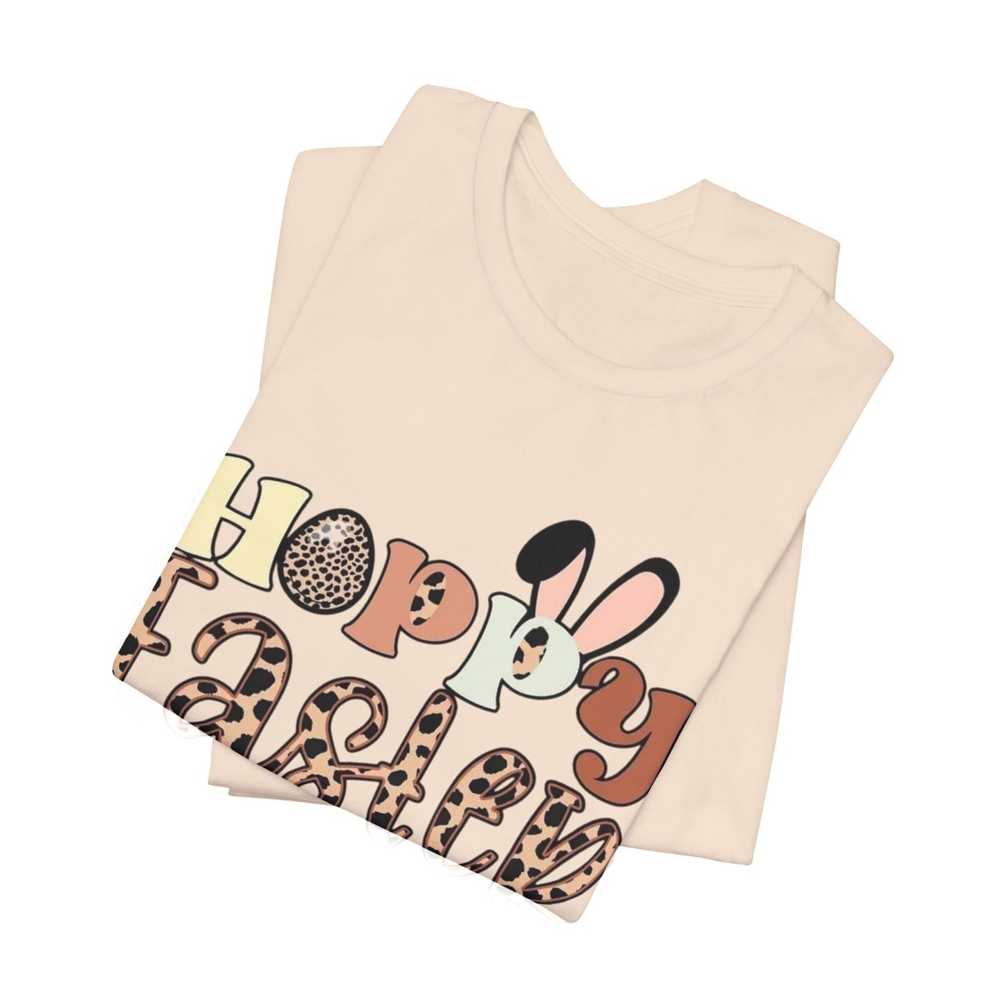 Happy Easter Leopard Print Tee — Cute Bunny Egg Holiday T-Shirt