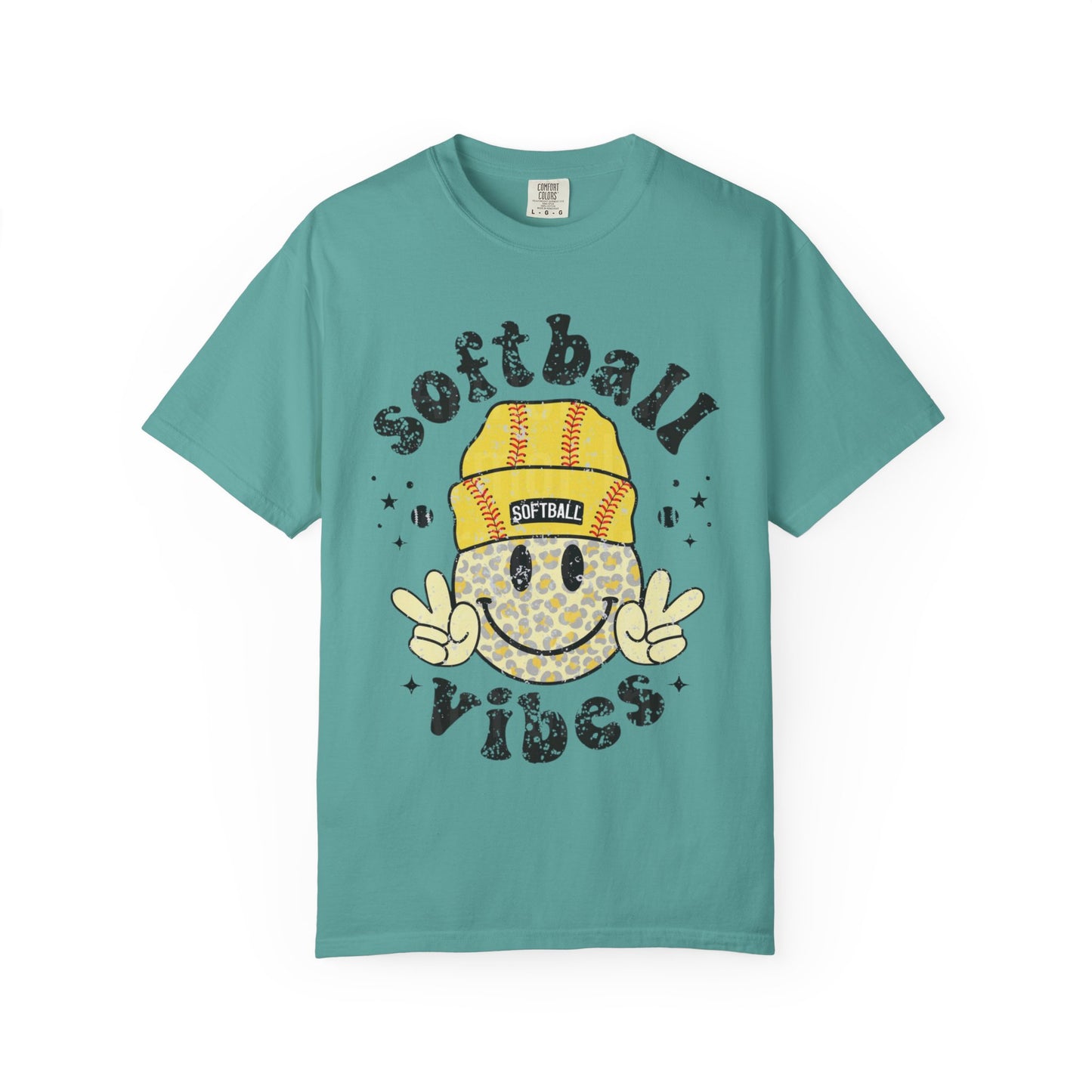 Softball Vibes Smiley T-Shirt