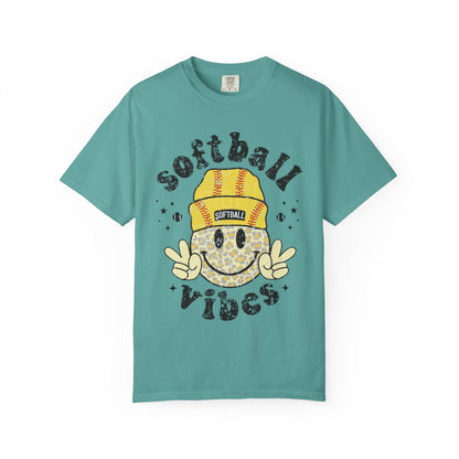 Softball Vibes Smiley T-Shirt
