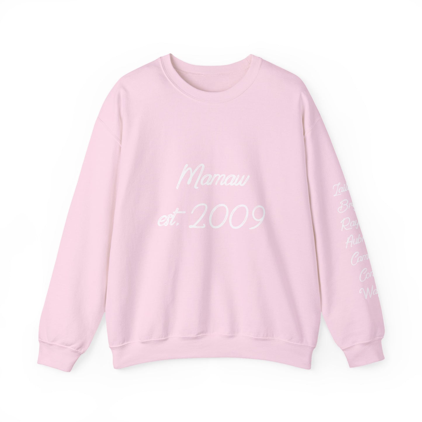 Mamaw Est. 2009 Crewneck Sweatshirt — Personalized Grandma Gift