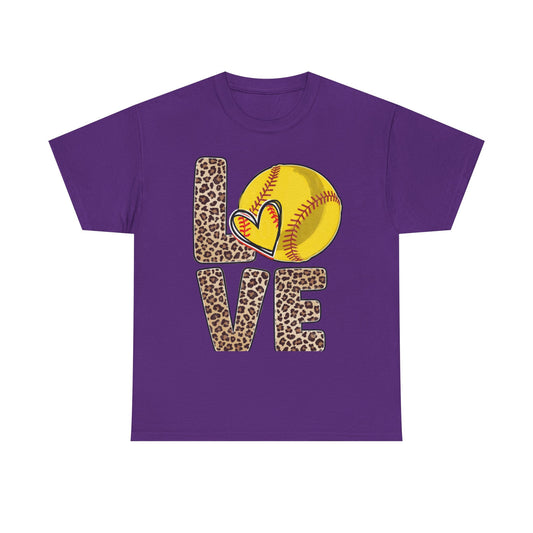 Softball Love Leopard Print T-Shirt