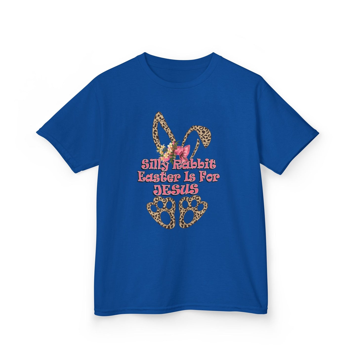 Kids Tee — Leopard Bunny Ears & 'This Little Bunny Is For Jesus' Easter Shirt