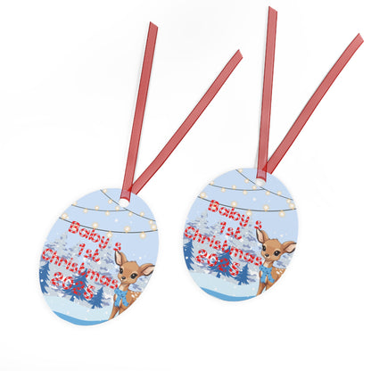 2025 First Christmas Metal Ornament for Baby