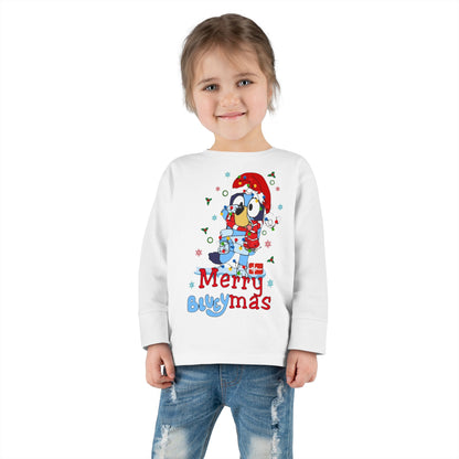 Toddler Tee — Merry BLUEYMAS Christmas Long Sleeve