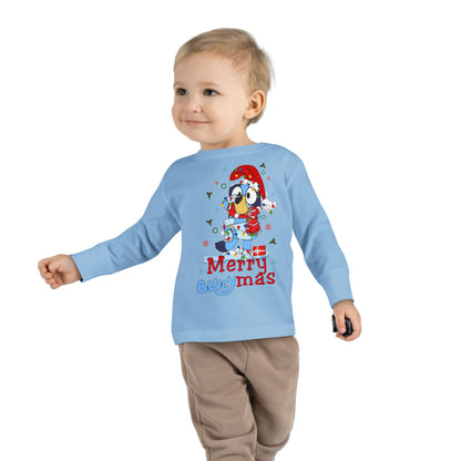 Toddler Tee — Merry BLUEYMAS Christmas Long Sleeve