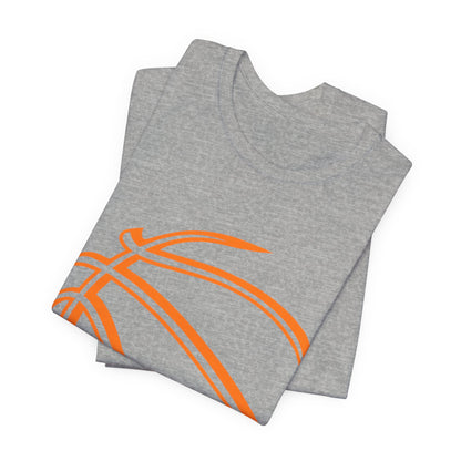 Basketball Line Art Tee — Orange Outline Basketball T-Shirt