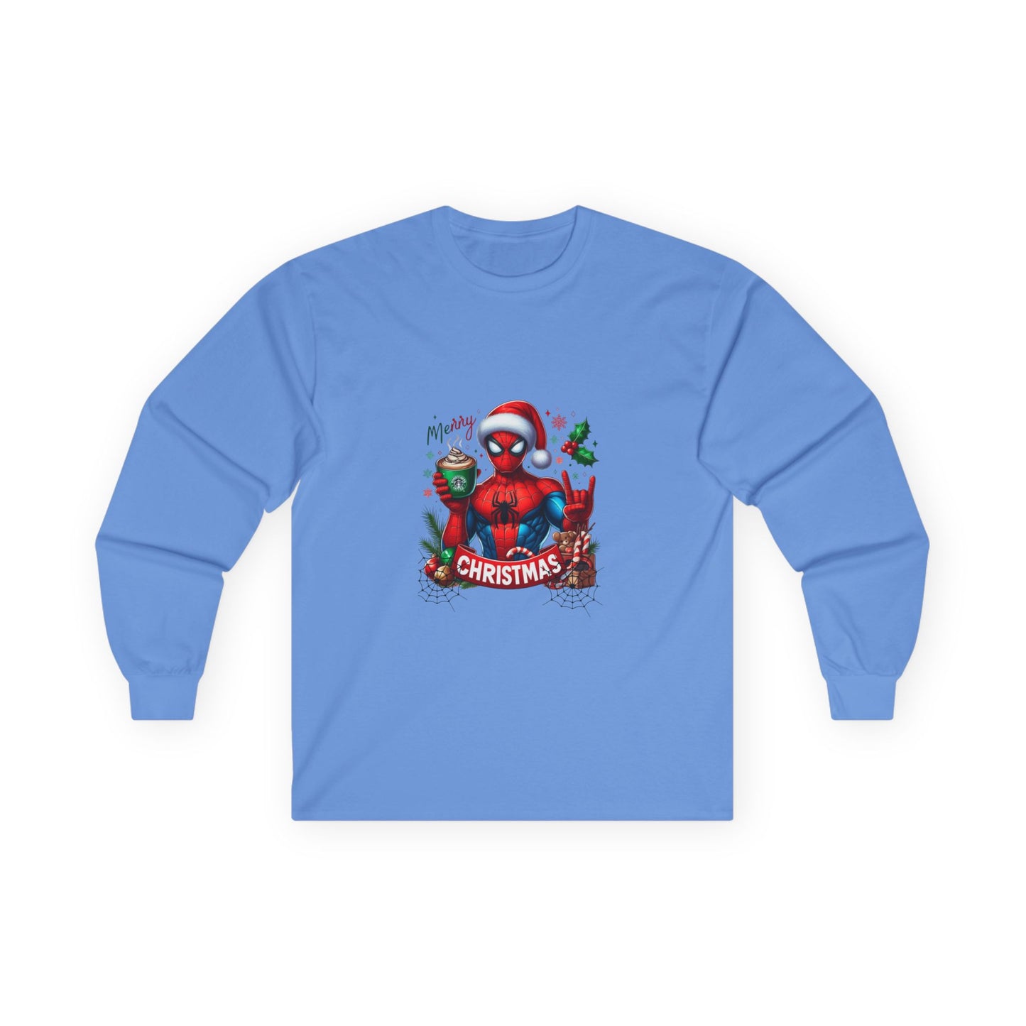 Christmas and Coffee with Spidey- Unisex Ultra Cotton Long Sleeve Tee