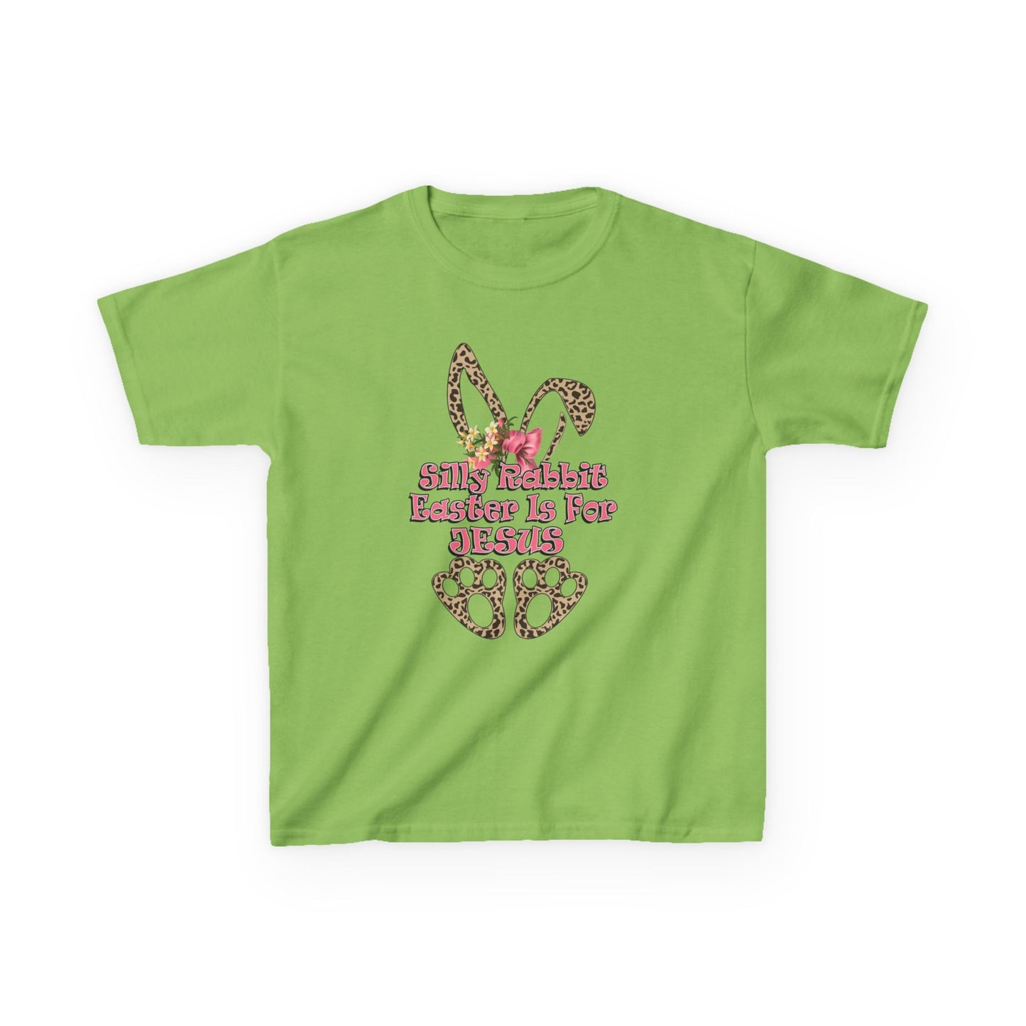 Kids Tee — Leopard Bunny Ears & 'This Little Bunny Is For Jesus' Easter Shirt