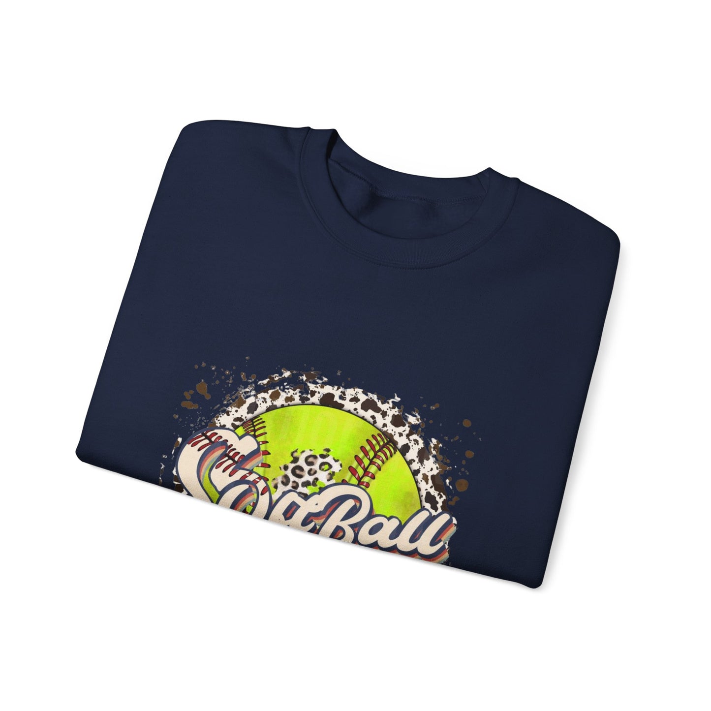 Softball Graphic Crewneck Sweatshirt – Neon Softball Design