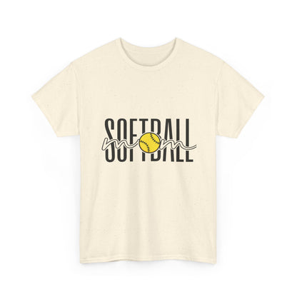 Softball Mom/Player Tee — Retro Script Softball Graphic T-Shirt