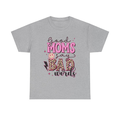 T-Shirt — "Good Moms Say Bad Words" Pink Leopard Graphic Mother's Day Tee