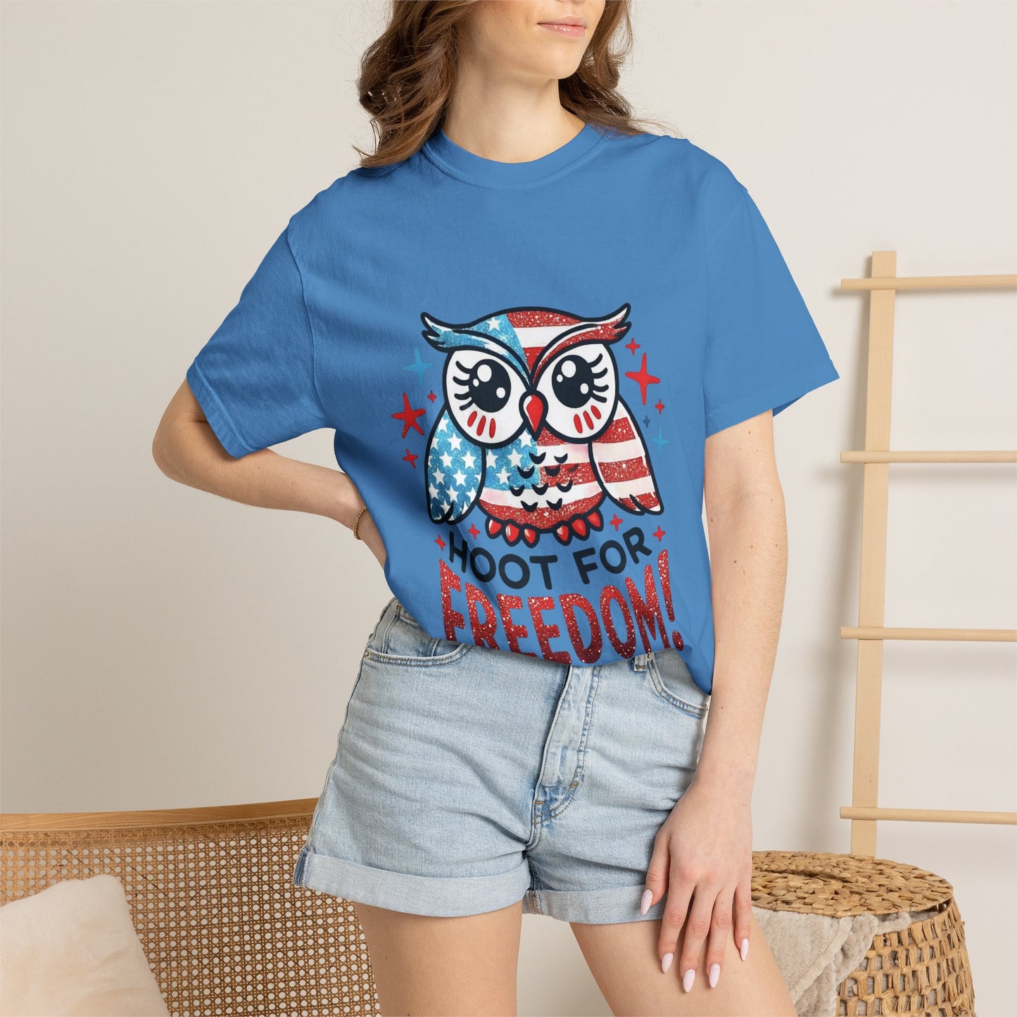 Patriotic 'Hoot for Freedom' Owl T-Shirt