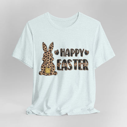 Leopard Print 'Happy Easter' Bunny Tee