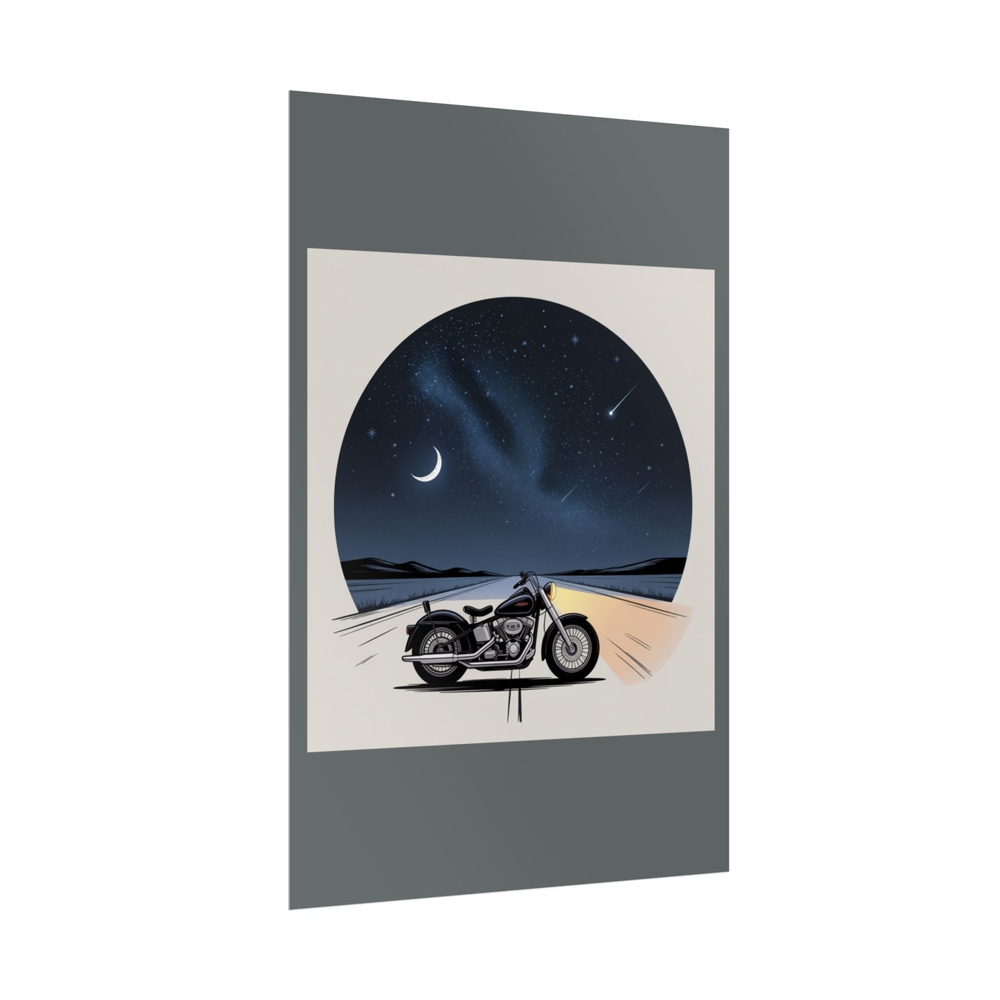 Motorcycle Night Sky Rolled Posters