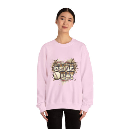 Softball 'Game Day' Crewneck Sweatshirt — Distressed Baseball Design