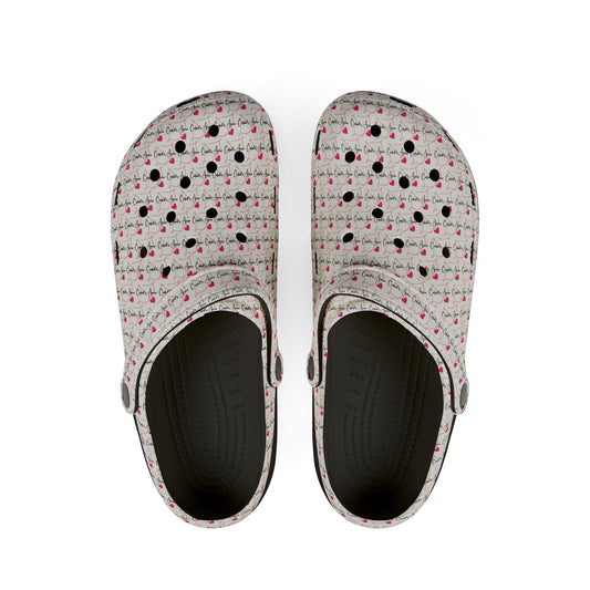 Cupid's Arrow- Merch- White Bow & Arrow Design- Colorful EVA Foam Clogs