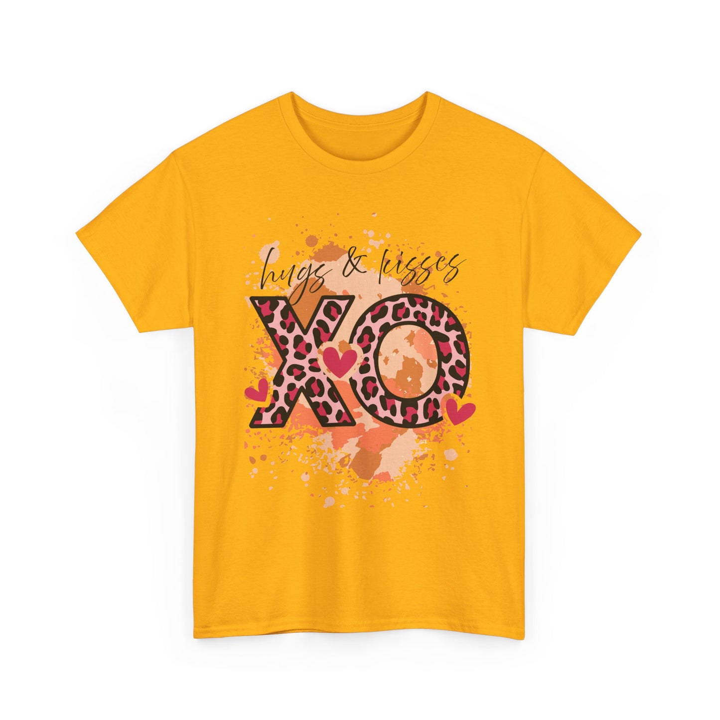 XO Hugs & Kisses Leopard Print Tee — Valentine's Day Graphic Shirt